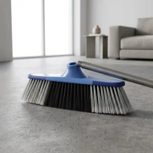 Home Cleaning Foldable Plastic Broom Long Handle Flagged Bristle Eco Friendly Portable for Household Outdoor Floor