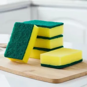 Home Cleaning Kitchen Supplies Dishwashing Sponge Scrubber Multi Functional Rectangle Household Decontamination Scouring Pad for