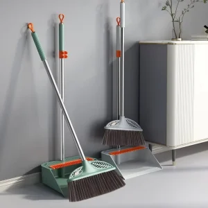 Home Cleaning Tools Broom and Dustpan Set Plastic Broom and Brush Dustpan Long Handle Brooms & Dustpans