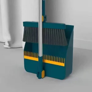 Home Foldable Broom and Dustpan Set Combination Home Floor Cleaning Enlarged Thickened 180 ° Rotating Broom Dustpan Set