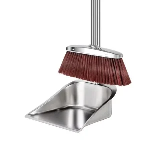 Home Large Capacity Thickened Stainless Steel Dustpan & Trash Shovel Durable Broom Set Great Cleaning Tool