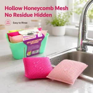 Honeycomb Mesh Tasteless Scrub Sponge Pad for Dishes and Pots