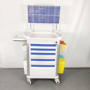 Hospital Medical ABS Plastic Mobile Emergency Trolley Crash Cart Resuscitation with 1 Year Warranty