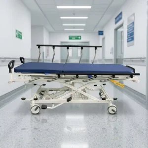 Hospital Patient Transfer Cart with Hydraulic Lift Adjustable Height Medical Stretcher Trolley