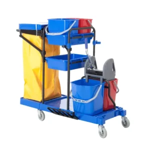 Hot Sales Commercial Multi functional Cleaning Service Cart Janitor Trolley Cart for Hotel and Restaurant