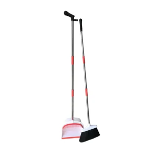 Hot Seller Nice Price Stainless Steel Pole Long Handle Soft Bristles Plastic Broom and Dustpan Set for Home Use