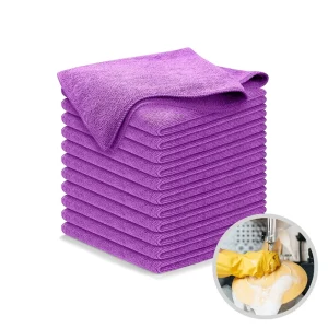 Hot Selling 32*32cm Grey 260gsm Microfiber Cloth Warp Knitted Terry Cloth for Car Kitchen Dish Cleaning Made of Microfiber
