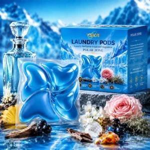 Hot Selling Blue Luxury Perfume Inspired 3 to 5 Day Fragrance Four Chamber Laundry Detergent Pods for Suits Silk and Bedding