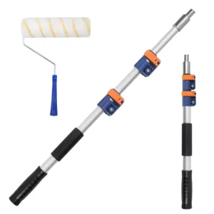 Hot Selling Eco Friendly Adjustable Graffiti Tool with Paint Roller Brush Mini Telescopic Aluminum Alloy Pole