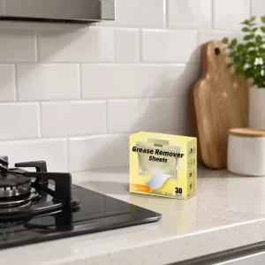 Hot Selling Eco Friendly Heavy Duty Fast Acting Grease Remover Sheets Kitchen Degreaser for Stubborn Oil & Burnt Stains