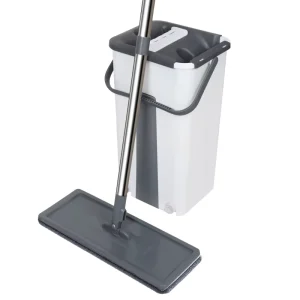 Hot Selling Flat Mop Cleaning Bucket Set Metal Handle 360 Degree Industrial Microfiber Cloth Mop Head for Efficient Floor