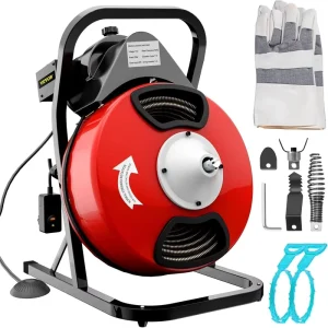 Hot Selling Fully Automatic Snake Type Electric Drain Cleaner with Metal Coil for Household Sewer Pipe Dredging