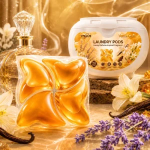 Hot Selling Golden Luxury Perfume Inspired Eco Friendly Disposable 3 5 Day Fragrance Four Chamber Laundry Detergent Pods Suits