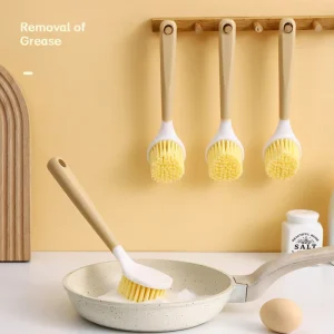 Hot Selling Long Handle Kitchen Dish Scrub Brush Nonstick Pot Cleaner Grease Removal Washing Brush Household Cleaning Tool