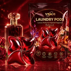 Hot Selling Red Luxury Perfume Inspired Eco Friendly Disposable 3 5 Day Fragrance Four Chamber Laundry Detergent Pods Suits Silk