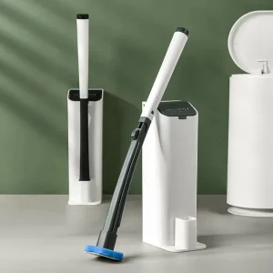 Hot Selling Wall mounted Available Disposable Self Clean Toilet Brush with Wand Cleaning Solution Contains with 8 Refills