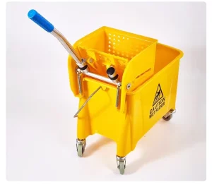 Hotel Commercial Mop Squeezing Cart with Large-Capacity Hand-Press Mop Bucket