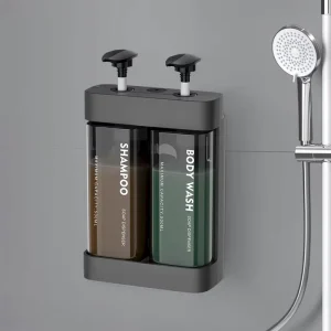 Hotel Manual ABS Plastic Wall-Mount Soap Dispenser with Anti-Theft, No-Drilling, Key Lock, and Bulk Fill