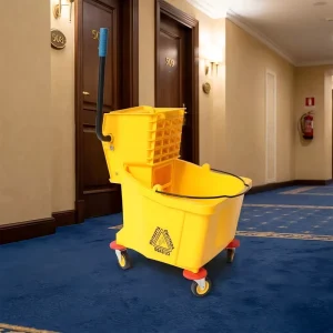 Hotel Plastic Cleaning Cart with Mop Wringer