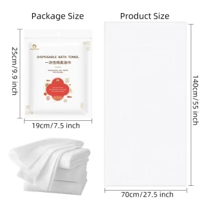Hotel Portable Disposable Bath Towel Large Size White Travel Portable Disposable Bath Towel for Beauty Salon