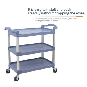 Hotel Threelaye Catering Service Cart Mobile Cleaning Handcart Cart Commercial Silent Food Delivery Cart