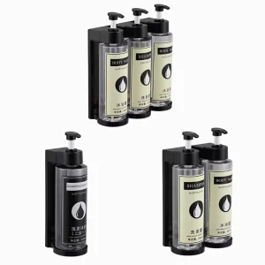 Hotel Wall Mounted Plastic Double Manual Liquid Soap Dispenser for Bathroom Use Hand Sanitizer Shower Gel Shampoo