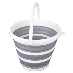 Household 10L Foldable Grey Eco Friendly Retractable Folding Cleaning Mop Bucket with Collapsible Design