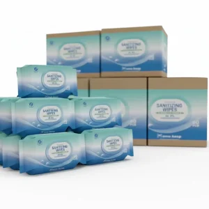 Household Alcohol-Free Green Tea Scented Disinfecting Wipes for Baby Hand Sterilization Mild Cleaning 60 Pcs