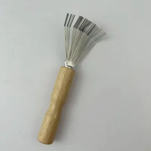 Household Ash Wood Cleaning Brush with Iron Brush Head for Dust Removal