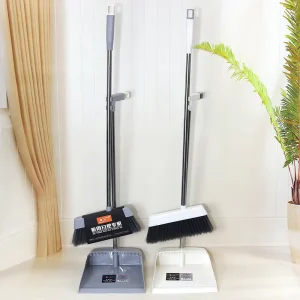 Household Broom and Dustpan Set for Home and Office Stainless Iron Handle