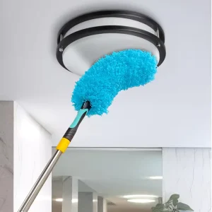 Household Cleaning Duster with Extended Pole and Microfiber Brush