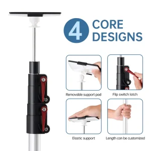 Household Cleaning Eco Friendly Aluminum Disposable Support Tool 360 Degree Rotating Retractable Rod