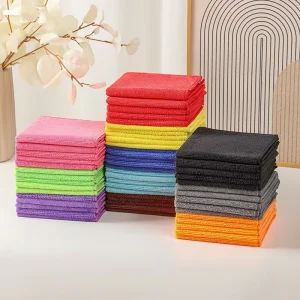 Household Cleaning Quick Dry Absorbent 400gsm Square Microfiber Car Kitchen Towel for Floor Duster Cloth