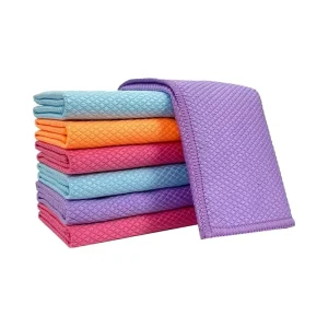 Household Color Magic Fish Scale Microfiber Cleaning Cloth Absorbent Glass Towel Microfiber Glass Cleaning Cloth