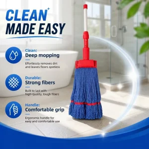 Household Commercial Cleaning String Mop Strong Fiber Wet Mop for Tile Hardwood Floors