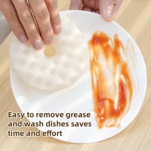 Household Dishwashing Suction Cup Sponge Wipe Three-Dimensional Honeycomb Kitchen Cleaning Brush Double-Sided PU Scouring Pad