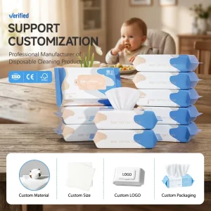 Household Eco Organic Non-Woven Baby Wet Wipes Degradable for Soft Baby Skin Cleaning