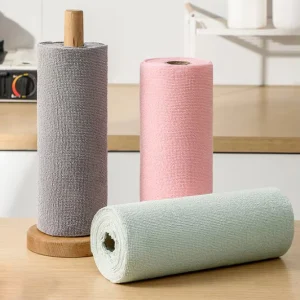 Household Extractable Absorbent Microfiber Kitchen Dish Cloth Disposable Scouring Pads Plain Hand Towel Lazy Cloth