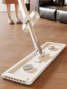 Household Flat Floor Mop Cleansing Set Microfiber Head Extendable Telescoping Handle Hand free Washable Dryable Dual Purpose