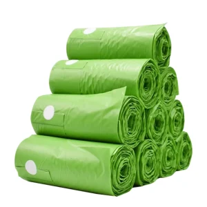 Household Flat Mouth Biodegradable Garbage Bags Mint Scented 60L Plastic Folding Holder