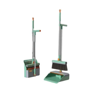 Household Floor Cleaning Broom Combo Set with Long-Handle Dustpan, Steel Broomstick, and PP and PET Broom Head