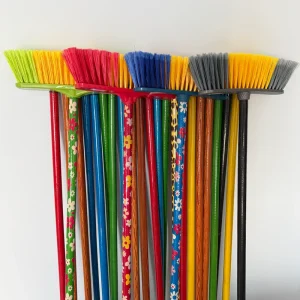 Household Floor Cleaning Sweeper Thickened Plastic Mop Head with Soft Durable Wooden Handle Easy Home