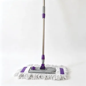 Household Floor Mop Fiber Yarn Flat Mop with Extendable Stainless Steel Handle