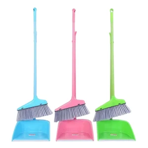 Household Floor Sweeper Cleaning Tools Set with Broom and Stand Dustpan