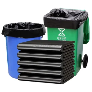 Household High Quality Plastic Flat Mouth Big Low Price Duty Black Trash Bag Contractor Durable and Available for