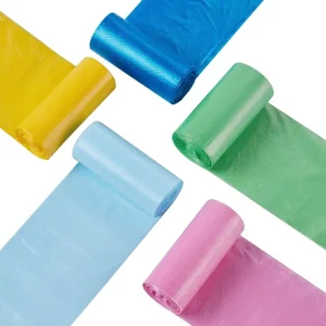 Household Kitchen Colorful Roll on HDPE Trash Bags Dotted Break Type Eight fold Flat mouth Thickened Disposable