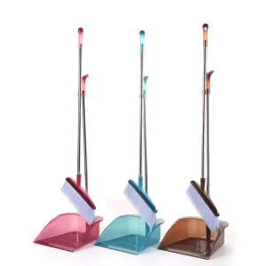 Household Long Handle Broom and Dustpan Set Plastic Soft Bristles