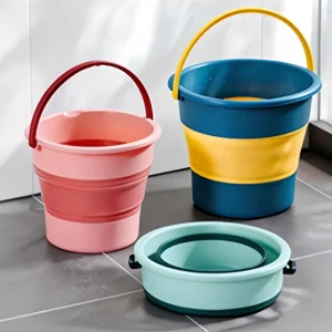 Household Outdoor Folding PP Bucket 10L Capacity Eco Friendly Design Colorful Style Foot Soaking Hand Held Use Purified Water