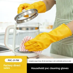 Household PVC Gloves for Kitchen Cleaning Laundry Dishwashing Wear Resistant Protective Durable Thin Gloves for Pairs Box