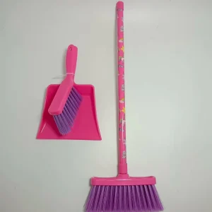 Household Plastic Broom, Brush, and Dustpan Cleaning Toy Set for Kids